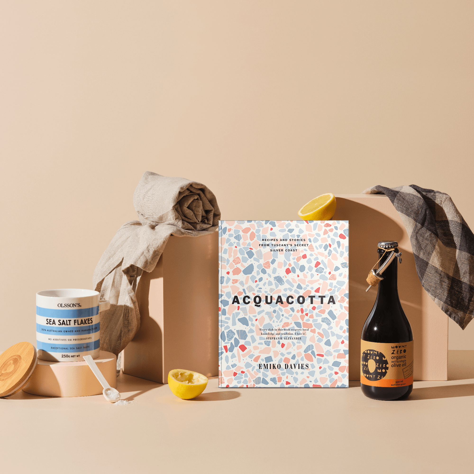 Our gift, Larder Love in the large size, featuring new Acquacotta written by Emiko Davies